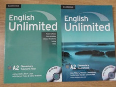 ENGLISH UNLIMITED VOL.1-2. A2 ELEMENTARYCOURSEBOOK. ELEMENTARY TEACHER&amp;#039;S PACK (INCLUDE 2 DVD-URI)-ALEX TILBURY, foto