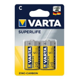 Set 2 baterii zinc-carbon, R14, C, Superlife, Varta, L102775