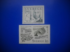 HOPCT TIMBRE SUEDIA MNH 1013 EUROPA CEPT -FAPTE IST -2 VALORI 1982-NESTAMPILAT