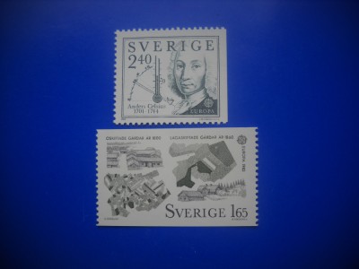 HOPCT TIMBRE SUEDIA MNH 1013 EUROPA CEPT -FAPTE IST -2 VALORI 1982-NESTAMPILAT foto