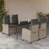VidaXL Set mobilier de grădină cu perne, 5 piese gri deschis poliratan 3212846