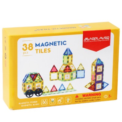 Set de constructie magnetic 3D 38 piese MAGPLAYER foto