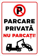 indicator pentru interzicere parcare privata nu parcati foto