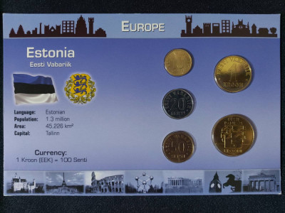 Seria completata monede - Estonia 1994-2004 foto