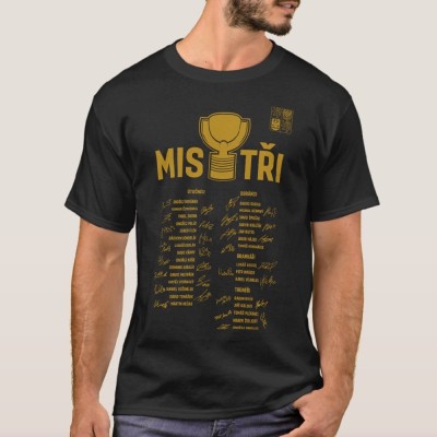 Echipa națională de hochei tricou de bărbați MISTŘI Ice Hockey World Championship Czechia MS 2024 GOLD EDITION Black - XS foto