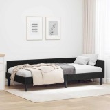 vidaXL Cadru de pat colțar Negru 90 x 190 cm Catifea și lemn laminat