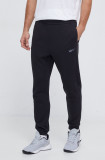 Reebok pantaloni de trening culoarea negru, neted