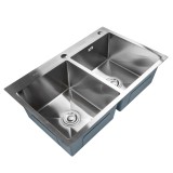 Chiuveta dubla bucatarie inox alimentar satin BHM 780x490x220mm