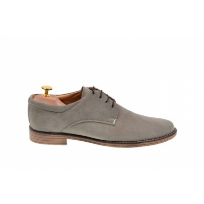 Pantofi barbati gri, casual - eleganti din piele naturala intoarsa - CARLO foto