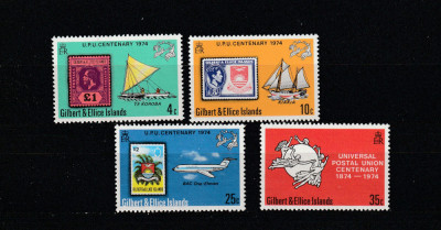 Gilbert&amp;amp;Ellice Islands 1974-UPU,Centenar,Serie 4 valori,dant.,MNH,Mi.221-224 foto