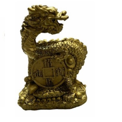 Dragon cu moneda din rasina 11x8cm, model FS503 foto