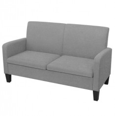 Canapea cu 2 locuri, 135 x 65 x 76 cm, gri deschis foto