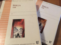 BIBLIA 1688.EDITIE INTEGRALA IN 2 VOLUME,EDITURA UNIVERSITATII AI CUZA IASI 2002 foto