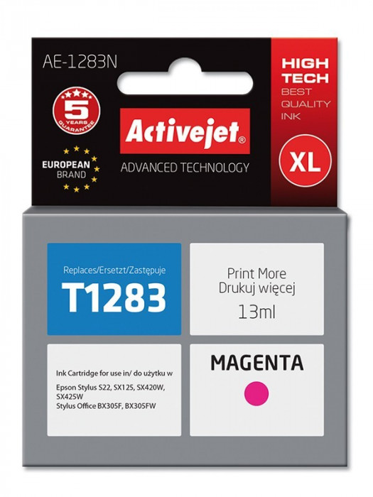 Cartus compatibil t1283 magenta pentru epson c13t12834010, premium activejet, garantie 5 ani MultiMark GlobalProd