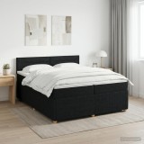 Cumpara ieftin Pat boxspring cu saltea Negru 200 x 200 cm Tesatura