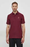 Cumpara ieftin Karl Lagerfeld tricou polo barbati, culoarea bordo, cu imprimeu