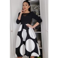 D556-1122 Rochie midi cu model buline