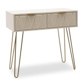 Cumpara ieftin Consola Model Isla, Alb/Auriu, 80x39x74 cm