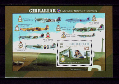 Gibraltar 2011 &amp;quot;A 75-a aniversare - avion Spitfire Supermarine &amp;quot; ,bloc 103, MNH foto