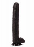 Dildo Realistic XXL Super-Sized, Negru, 38 cm