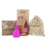 Cupă menstruală LIEBE Menstrual Cup Pink Small, din silicon medical, protecție p&acirc;nă la 12 ore, mărime S, roz