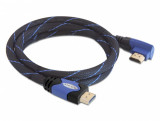 Cablu HDMI 4K v1.4 unghi 90 grade T-T 1m albastru, Delock 82955