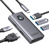 ORICO USB C HUB, sta&Aring;&pound;ie de andocare USB C 5-&Atilde;&reg;n-1 cu HDMI 4K, livrare de energie