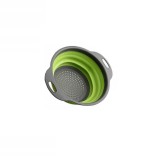 Cumpara ieftin Strecuratoare pliabila, silicon si plastic, XL, 29 cm, verde, cu maner, salata, Oem