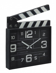 Ceas masa metal negru alb Charles Cinema 33 cm x 5 cm x 34 h Elegant DecoLux foto