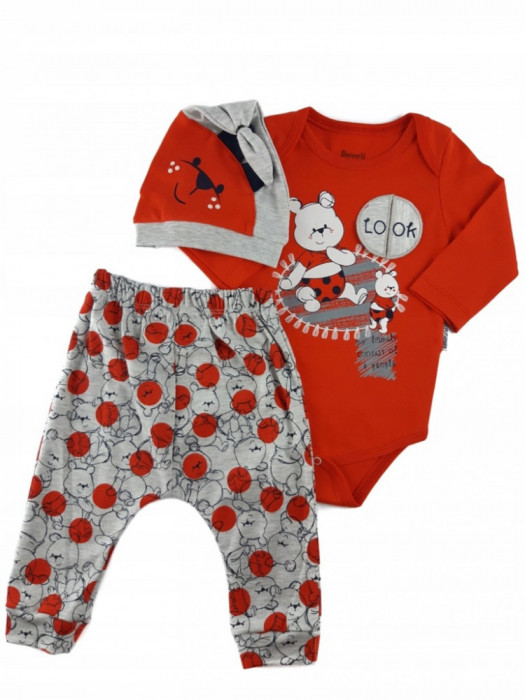 SET COMPLEU HAINE COPII,DIN BODY,PANTALONI SI CACIULITA-WINNIE POOH,62-68