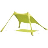 Outsunny Cort de plajă pliabil cu saltea UPF50+, st&acirc;lpi din aluminiu, lopată, țăruși și geantă de transport verde | Aosom Romania