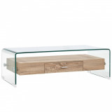 Masuta de cafea, transparent, 98x45x31 cm, sticla securizata