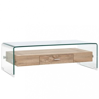 vidaXL Măsuță de cafea, transparent, 98x45x31 cm, sticlă securizată 284747 foto