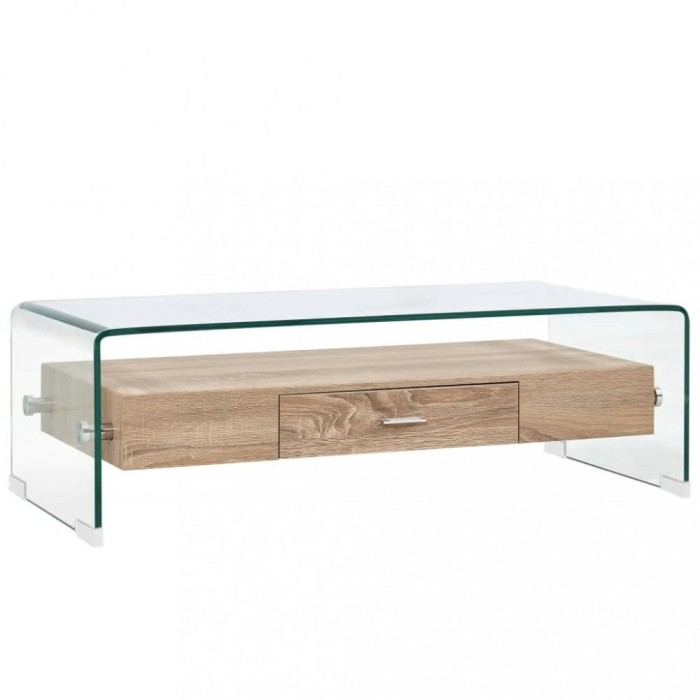 vidaXL Măsuță de cafea, transparent, 98x45x31 cm, sticlă securizată