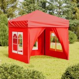 VidaXL Cort pliabil pentru petrecere, pereți laterali, roșu, 2x2 m
