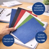 Coperta indosariere documente, format A4, carton texturat 230g/mp, top 100 coli - Verde