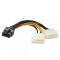 Cablu adaptor Molex la 2 x S-ATA, 15cm