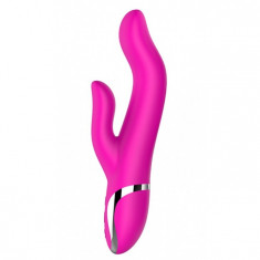 Vibrator Rabbit Naghi No. 43 10 Moduri Vibratii Silicon USB Roz 23 cm foto