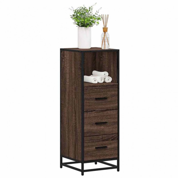 vidaXL Dulap de baie, stejar maro, 35x37,5x100 cm, lemn prelucrat 849253