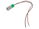 Lampă de control LED verde, plată, IP67, &Oslash;14mm - APEM