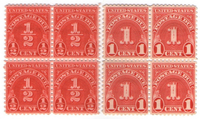 Statele Unite 1930 - timbre postale restante, neuzate de 4