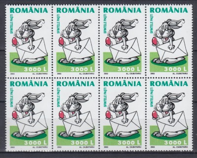 ROMANIA 2003 LP 1609 SFINTELE PASTI BLOC DE 8 TIMBRE MNH foto
