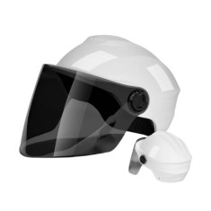 Casca scuter/bicicleta electrica Unisex cu vizor, marime universala 54-60 cm, Alb, FIXATO