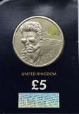 5 pounds 2024 Marea Britanie, George Michael, Brilliant unc, Coincard, km#2654