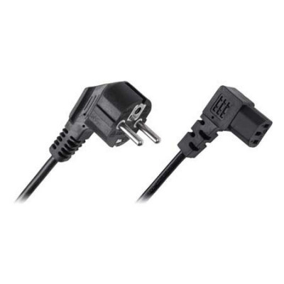 Cablu alimentare PC/Monitor, 3 m, conector 90 grade, Negru foto