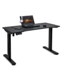 Birou reglabil electric OFF990, blat MDF, cu motor, functional, negru/alb