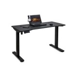 Birou reglabil electric OFF990, blat MDF, cu motor, functional, negru/alb