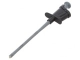 Clips de măsurare cu c&acirc;rlig negru 6A 4mm nichelat