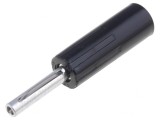 Mufă Banană 4mm Neagră 10A 50VDC, DELTRON
