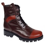 Ghete dama din piele naturala cu siret si fermoar Amanda Maro G215MM